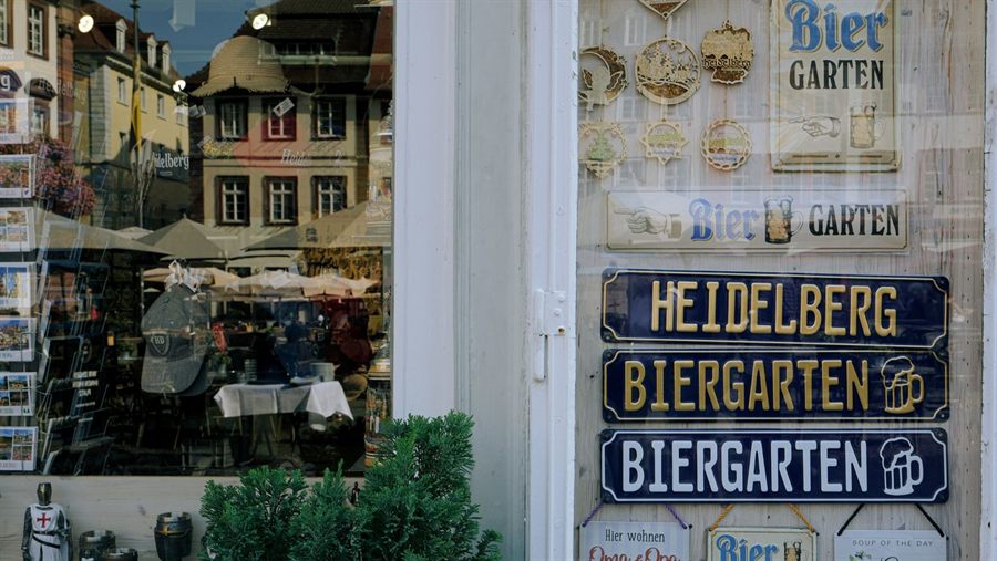 Biergarten signs in Heidelberg