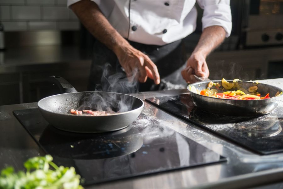 Chef preparing a dish